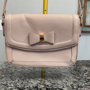 Miztique blush Pink Crossbody Bag with Gold Bow EUC